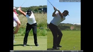 Jon Rahm golf swing  Long Iron faceon amp downtheline July 2017 [upl. by Soneson]