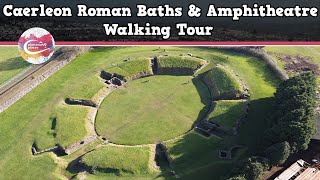 CAERLEON ROMAN BATHS amp AMPHITHEATRE WALES  Walking Tour  Pinned on Places [upl. by Lanor]